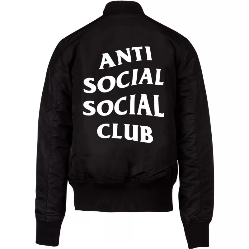 Anti Social Social Club - BOMBER JACKET NOIR MA-1 3 Anti Social Social Club - BOMBER JACKET NOIR MA-1