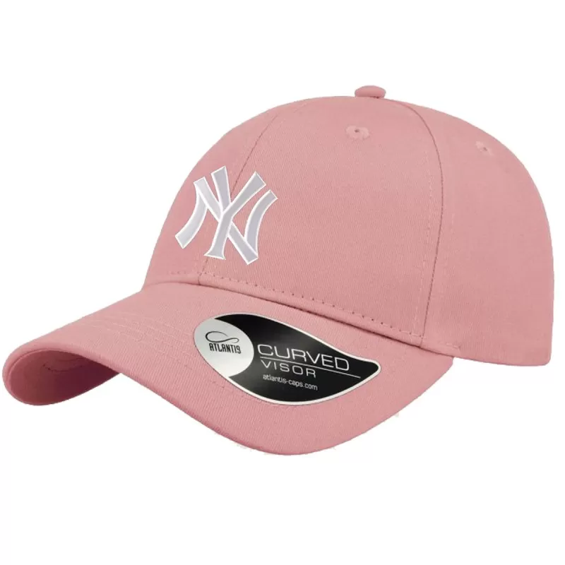 Casquette Baseball NY Light Pink Logo Blanc 3 Casquette Baseball NY Light Pink Logo Blanc