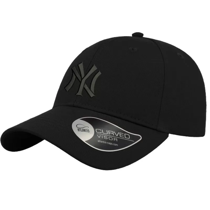 Casquette Baseball NY Noir Logo Noir 3 Casquette Baseball NY Noir Logo Noir
