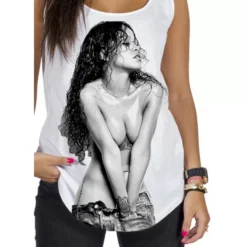 MAGIC CUSTOM -MAGIC CUSTOM debardeur femme rihanna esquire blanc 1