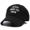 MAGIC CUSTOM - CASQUETTE DAD CAP BLACK BITCH I KNOW YOU KNOW -MAGIC CUSTOM magic custom casquette dad cap black bitch i know you know