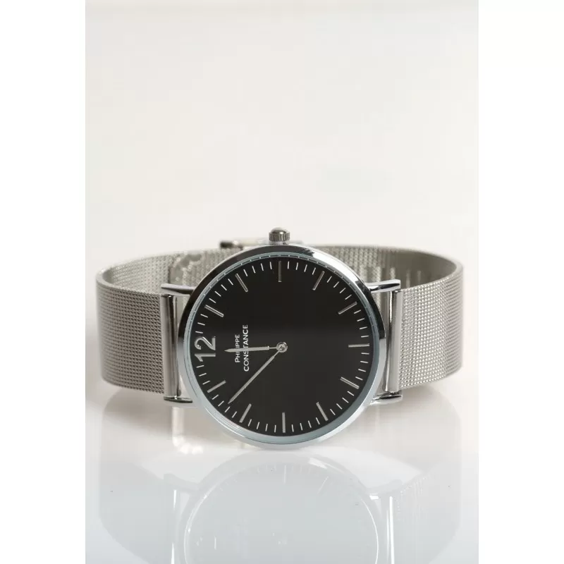 MAGIC CUSTOM - MONTRE AVEC BRACELET EN MAILLE - ARGENTÉ ET NOIR 4 MAGIC CUSTOM - MONTRE AVEC BRACELET EN MAILLE - ARGENTÉ ET NOIR – Image 2