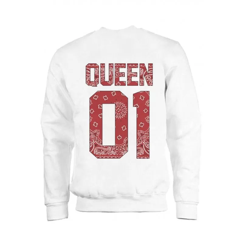 MAGIC CUSTOM - SWEAT COL ROND QUEEN 01 RED BANDANA 4 MAGIC CUSTOM - SWEAT COL ROND QUEEN 01 RED BANDANA – Image 2