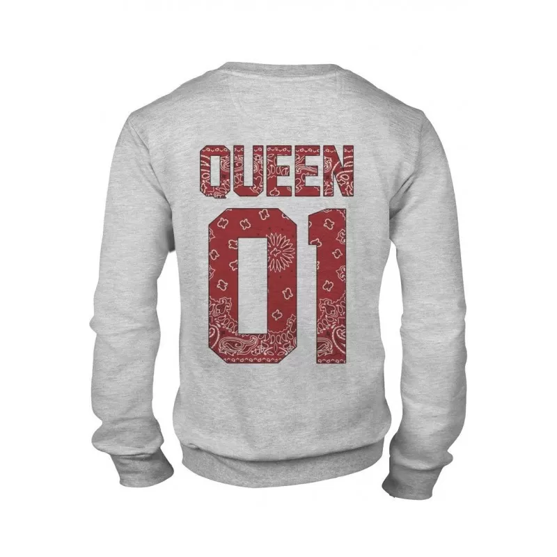 MAGIC CUSTOM - SWEAT COL ROND QUEEN 01 RED BANDANA 5 MAGIC CUSTOM - SWEAT COL ROND QUEEN 01 RED BANDANA – Image 3