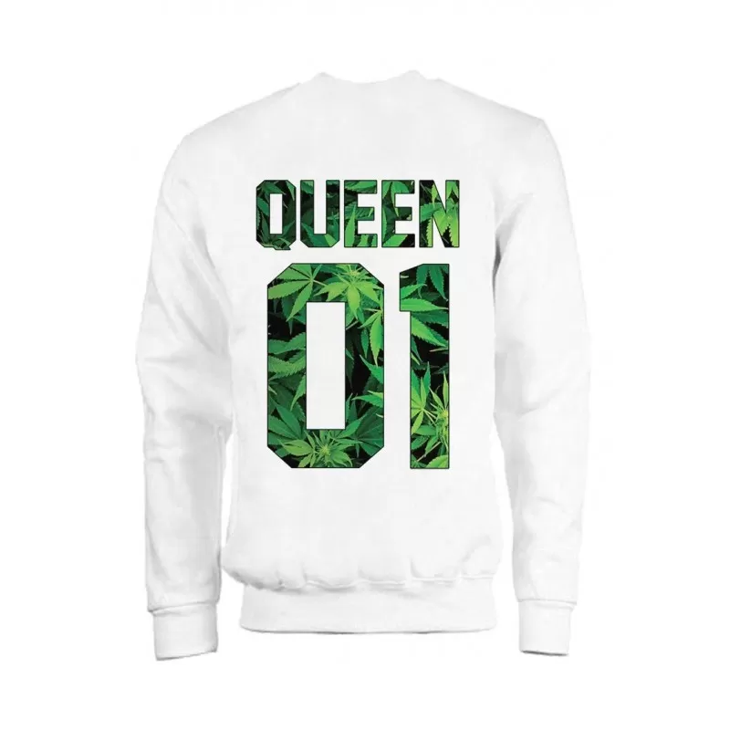 MAGIC CUSTOM - SWEAT COL ROND QUEEN WEED 3 MAGIC CUSTOM - SWEAT COL ROND QUEEN WEED