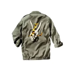 MAGIC CUSTOM - VESTE MILITAIRE PEACE AND LOVE LEOPARD