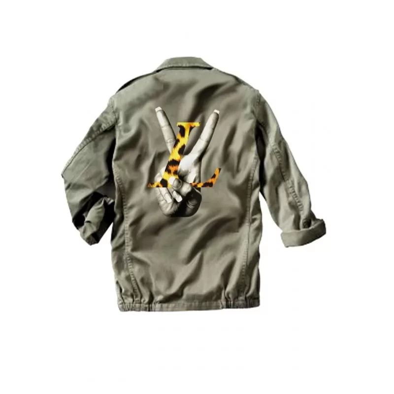 MAGIC CUSTOM - VESTE MILITAIRE PEACE AND LOVE LEOPARD 3 MAGIC CUSTOM - VESTE MILITAIRE PEACE AND LOVE LEOPARD