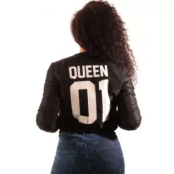 BLOUSON BOMBERS FEMME NOIR QUEEN