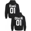 SWEAT CAPUCHE NOIR COUPLE ASSORTI KING AND QUEEN -MAGIC CUSTOM sweat capuche noir couple assorti king and queen
