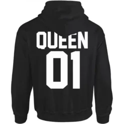 SWEAT CAPUCHE NOIR COUPLE ASSORTI KING AND QUEEN -MAGIC CUSTOM sweat capuche noir couple assorti king and queen 2