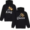 SWEAT CAPUCHE NOIR COUPLE ASSORTI KING AND QUEEN GOLD CROWN -MAGIC CUSTOM sweat capuche noir couple assorti king and queen gold crown