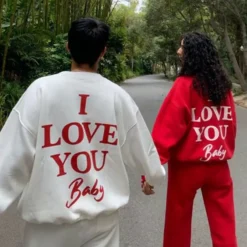 Sweat Unisexe Rouge I Love You Baby -MAGIC CUSTOM sweat unisexe rouge i love you baby 3