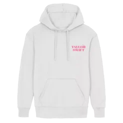 TAYLOR SWIFT- SWEAT CAPUCHE BLANC PINK FONT