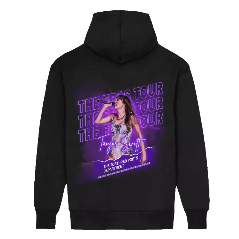 TAYLOR SWIFT- SWEAT CAPUCHE NOIR PURPLE ERAS TOUR 4 TAYLOR SWIFT- SWEAT CAPUCHE NOIR PURPLE ERAS TOUR – Image 2